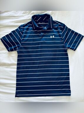 Under Armour Men’s Navy Stripe Performance Polo, NWOT!